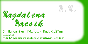 magdalena macsik business card